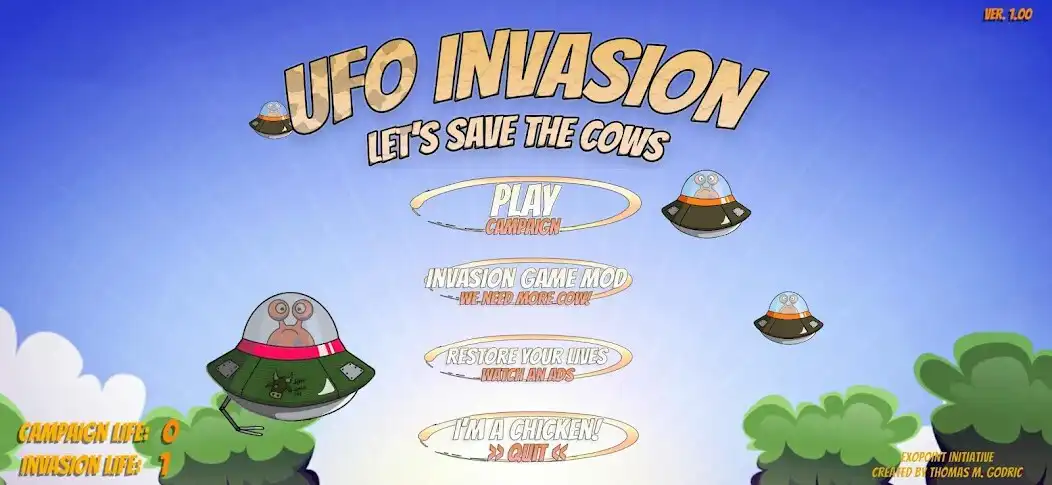Play UFO Invasion - Lets Save The Cows  and enjoy UFO Invasion - Lets Save The Cows with UptoPlay