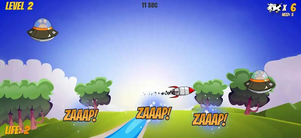 Play UFO Invasion - Lets Save The Cows as an online game UFO Invasion - Lets Save The Cows with UptoPlay