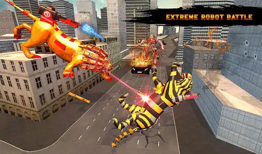 Play Ultimate Robot Lion Vs Tiger Robot Transform as an online game Ultimate Robot Lion Vs Tiger Robot Transform with UptoPlay