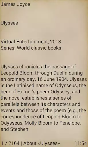 Play APK Ulysses by James Joyce  and enjoy Ulysses by James Joyce with UptoPlay com.virenter.books.AOUJUCLRSWFOBLPH