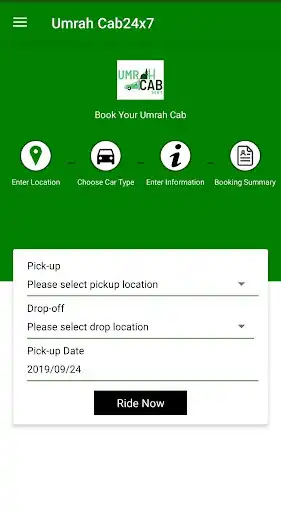 Play Umrah Cab 24x7 - Book ride for Madinah or Makkah as an online game Umrah Cab 24x7 - Book ride for Madinah or Makkah with UptoPlay