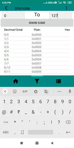 Play Unicode (Use for Developers) as an online game Unicode (Use for Developers) with UptoPlay