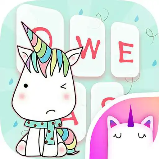 Play Unicorn and Rain Emoji Keyboard Theme APK