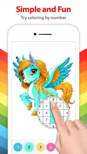 Play Unicorn Coloring Book - Color By Number