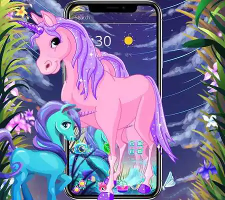 Play Unicorn dream wallpaper lock screen theme
