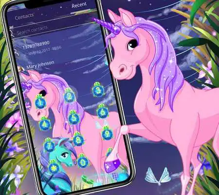 Play Unicorn dream wallpaper lock screen theme