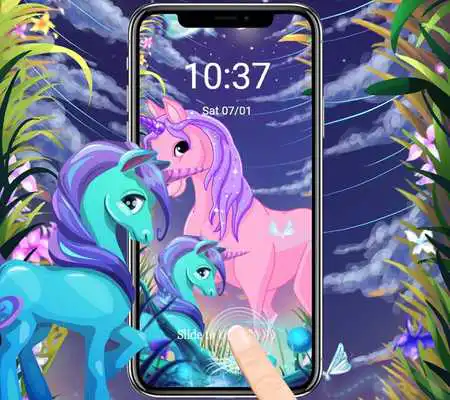 Play Unicorn dream wallpaper lock screen theme