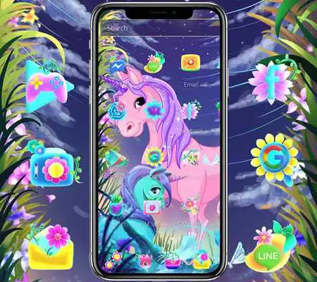 Play Unicorn dream wallpaper lock screen theme