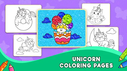 Play Unicorn Glitter Coloring Book as an online game Unicorn Glitter Coloring Book with UptoPlay