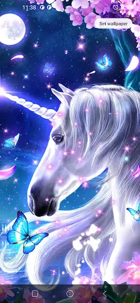 Play Unicorn Live Wallpaper Glitter  and enjoy Unicorn Live Wallpaper Glitter with UptoPlay