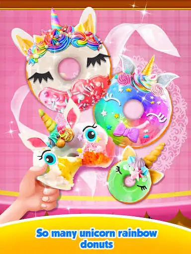Play Unicorn Rainbow Donut - Sweet Desserts Bakery Chef