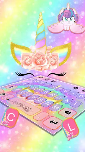 Play Unicorn Rainbow Keyboard Background as an online game Unicorn Rainbow Keyboard Background with UptoPlay