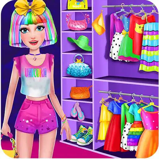Free play online Unicorn Rainbow Salon: Rainbow Makeover & Dress up  APK