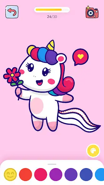 Play Unicorns Coloring Game as an online game Unicorns Coloring Game with UptoPlay