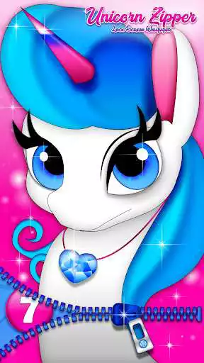 Play Unicorn Zipper Lock Screen Wallpaper