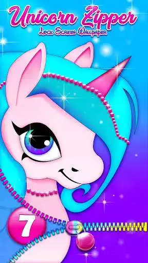 Play Unicorn Zipper Lock Screen Wallpaper