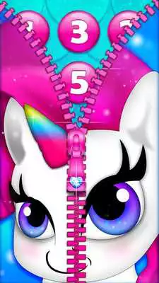 Play Unicorn Zipper Lock Screen Wallpaper