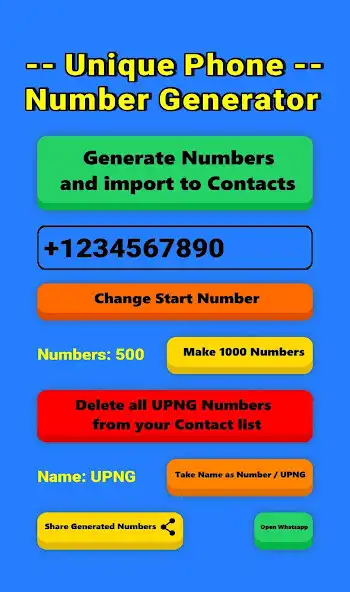 Play Unique Phone Number Generator as an online game Unique Phone Number Generator with UptoPlay