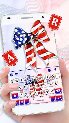 Play Usa Flag Ribbon Keyboard Theme  and enjoy Usa Flag Ribbon Keyboard Theme with UptoPlay