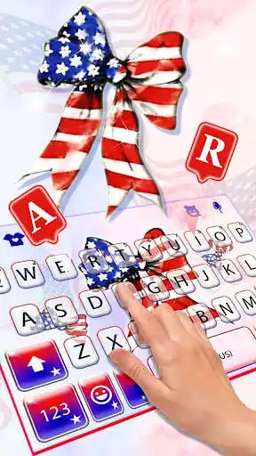 Play Usa Flag Ribbon Keyboard Theme as an online game Usa Flag Ribbon Keyboard Theme with UptoPlay