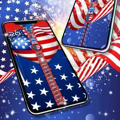 Play USA flag zipper