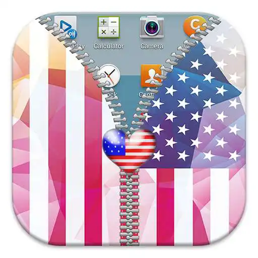 Free play online USA Flag Zipper Screen Lock APK