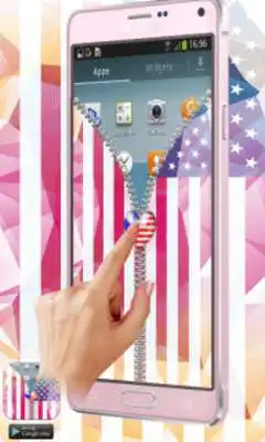 Play USA Flag Zipper Screen Lock
