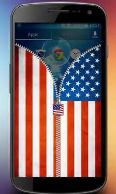 Play USA Flag Zipper Screen Lock