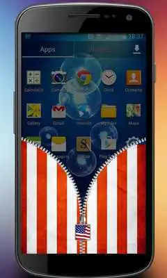 Play USA Flag Zipper Screen Lock