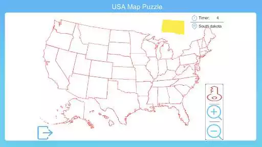 Play USA Map Puzzle Game as an online game USA Map Puzzle Game with UptoPlay
