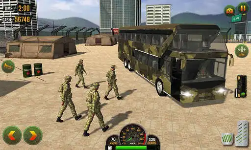 Play US Army Military Bus Driving as an online game US Army Military Bus Driving with UptoPlay