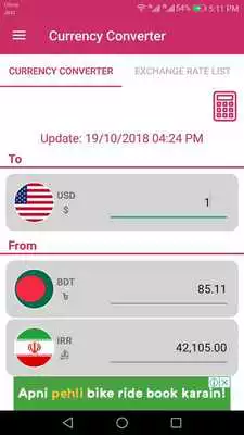 Play US Dollar To Bangladeshi Taka and IRR Converter