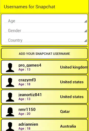 Play Usernames for Snapchat  and enjoy Usernames for Snapchat with UptoPlay