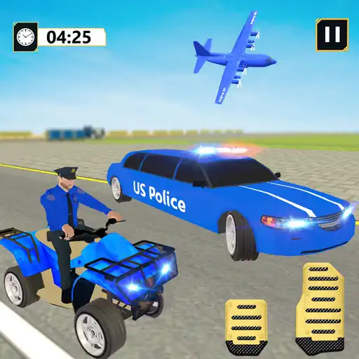 Play US Police Limousine Car: ATV Quad Transporter Game APK