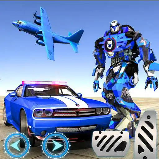 Free play online US Police Plane Robot Car Bike - Transporter Games APK