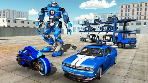 Play US Police Plane Robot Car Bike - Transporter Games