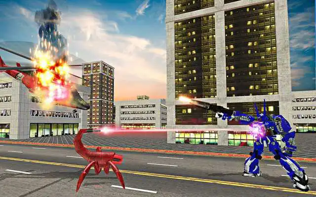 Play US Police Robot Transform Helicopter