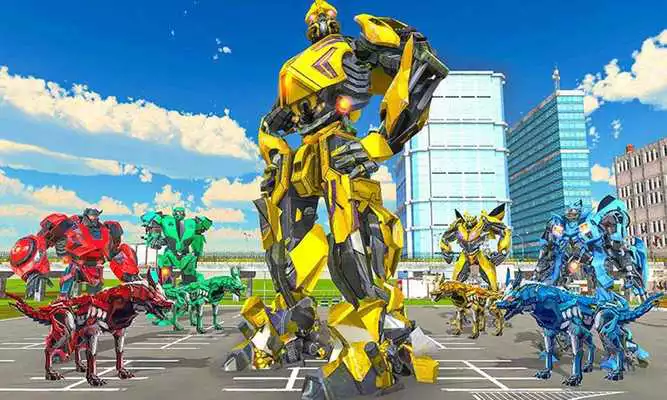 Play US Police Transform Robot Cop Wolf Attack 2018