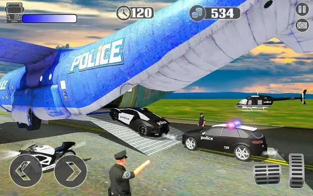 Play US Police Transporter: Hummer Car ATV Quad Bike
