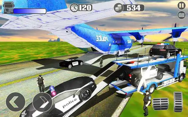 Play US Police Transporter: Hummer Car ATV Quad Bike