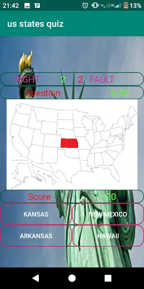 Play us states quiz - 50 us states  as an online game us states quiz - 50 us states  with UptoPlay