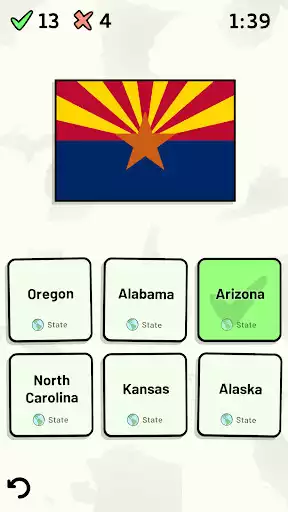 Play US States Quiz as an online game US States Quiz with UptoPlay