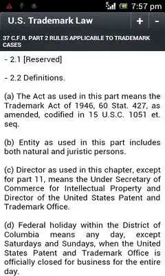 Play US Trademark Law (37 CFR)