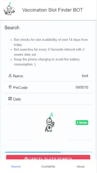 Play Vaccination Slot Finder Bot as an online game Vaccination Slot Finder Bot with UptoPlay