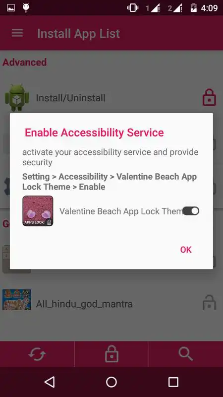 Play Valentine Beach App Lock Theme