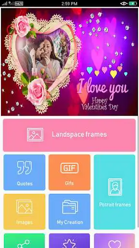 Play Valentines Day Photo Frame, Gif, Images & Quotes as an online game Valentines Day Photo Frame, Gif, Images & Quotes with UptoPlay