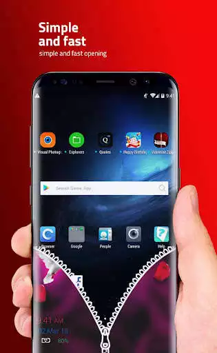 Play Valentine Zipper Lock Screen as an online game Valentine Zipper Lock Screen with UptoPlay