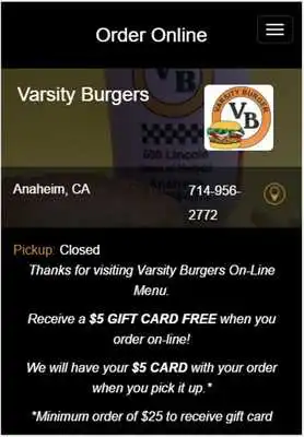 Play Varsity Burgers
