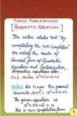 Play Vedic Maths - Equation - Quadr