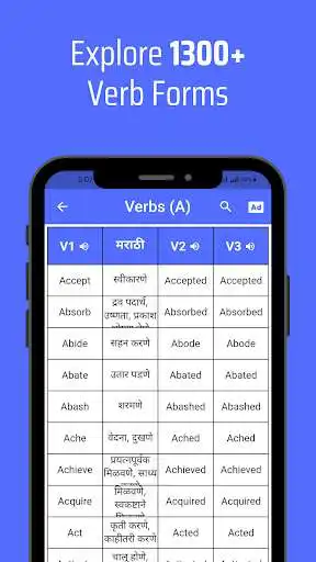 Play Verb Forms Dictionary: Marathi as an online game Verb Forms Dictionary: Marathi with UptoPlay